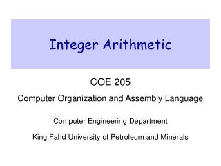 Integer Arithmetic