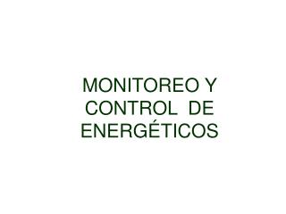 MONITOREO Y CONTROL DE ENERGÉTICOS