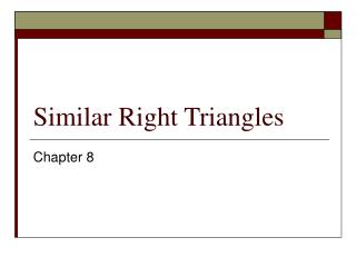 Similar Right Triangles
