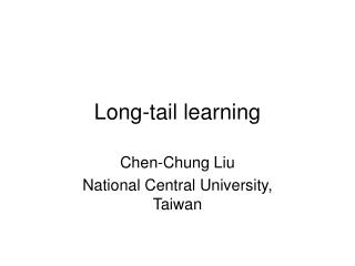 Long-tail learning