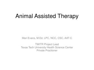 Animal Assisted Therapy