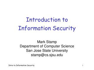 Introduction to Information Security