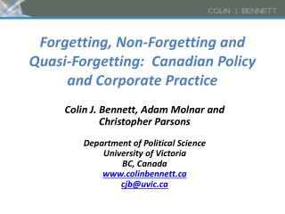 Forgetting, Non-Forgetting and Quasi-Forgetting: Canadian Policy and Corporate Practice
