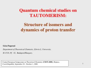 TAUTOMERISM: a special form of isomerism, inter molecular proton transfer