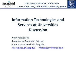 Information Technologies and Services at Universities Discussion