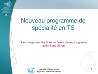 Nouveau programme de spécialité en TS