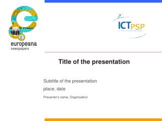 Title of the presentation