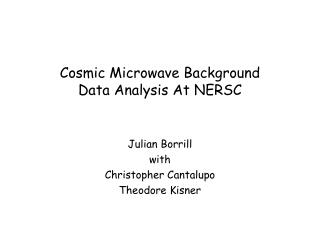 Cosmic Microwave Background Data Analysis At NERSC