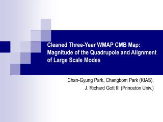 Cleaned Three-Year WMAP CMB Map: Magnitude of the Quadrupole and Alignment of Large Scale Modes