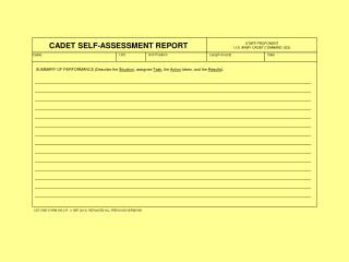 CADET SELF-ASSESSMENT REPORT