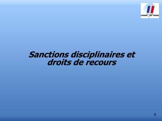 Sanctions disciplinaires et droits de recours