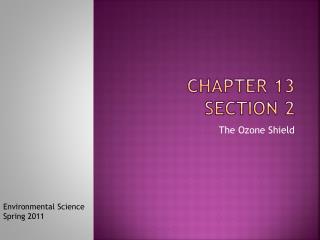 Chapter 13 Section 2