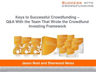 Keys to Successful Crowdfunding – Q&amp;A With the Team That Wrote the Crowdfund Investing Framework