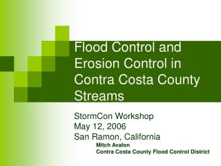 Flood Control and Erosion Control in Contra Costa County Streams