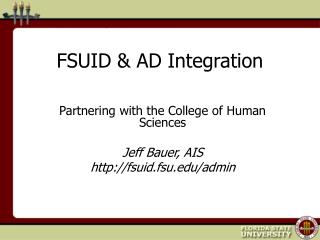 FSUID &amp; AD Integration