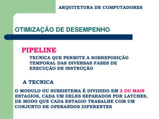 OTIMIZAÇÃO DE DESEMPENHO