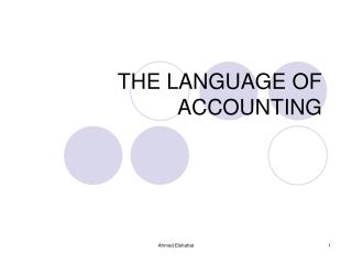 THE LANGUAGE OF ACCOUNTING