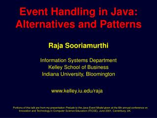 Event Handling in Java: Alternatives and Patterns