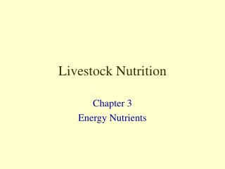 Livestock Nutrition