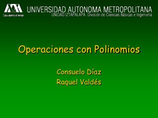 Operaciones con Polinomios