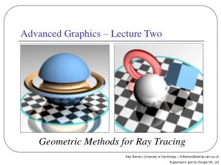 Advanced Graphics – Lecture Two