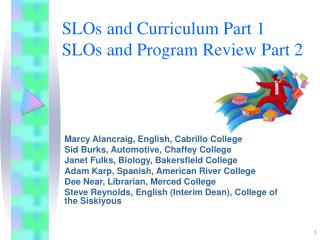 SLOs and Curriculum Part 1 SLOs and Program Review Part 2