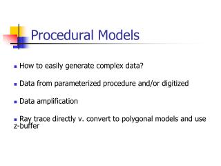 Procedural Models