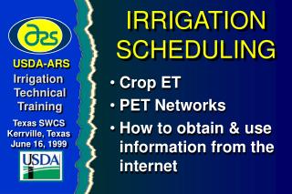 IRRIGATION SCHEDULING