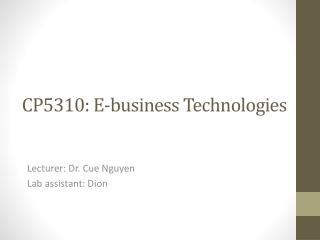 CP5310: E-business Technologies