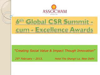 “Creating Social Value &amp; Impact Though Innovation”