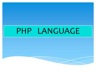 PHP LANGUAGE