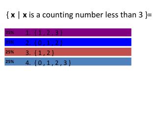 { x | x is a counting number less than 3 }=