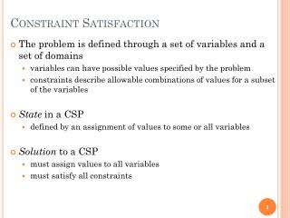 Constraint Satisfaction