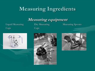 Measuring Ingredients