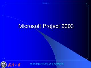 Microsoft Project 200 3