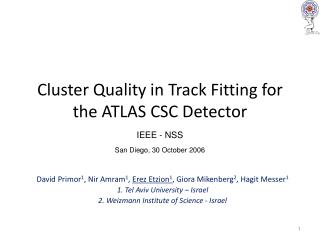 Cluster Quality in Track Fitting for the ATLAS CSC Detector
