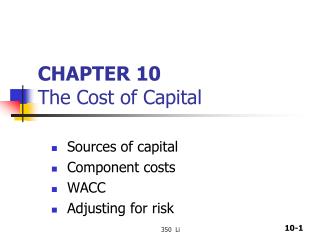 CHAPTER 10 The Cost of Capital