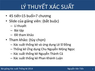 LÝ THUYẾT XÁC SUẤT