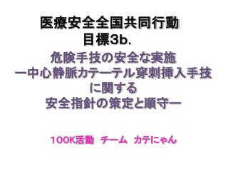 医療安全全国共同行動 目標３ｂ．