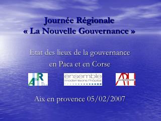 Journée Régionale « La Nouvelle Gouvernance »