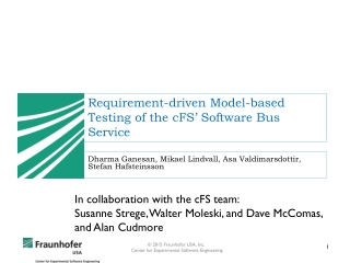 Requirement-driven Model-based Testing of the cFS ’ Software Bus Service