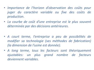 Les coûts fixes, les coûts irrécupérables et les coûts variables