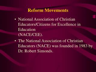 Reform Movements