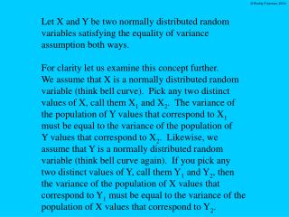 Let X and Y be two normally distributed random variables satisfying the equality of variance