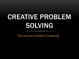 Creative problem solving