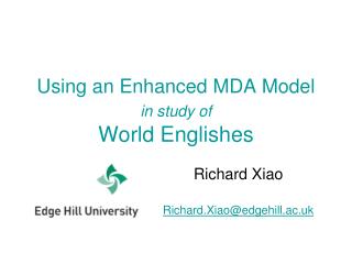 Using an Enhanced MDA Model in study of World Englishes