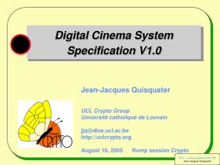 Digital Cinema System Specification V1.0