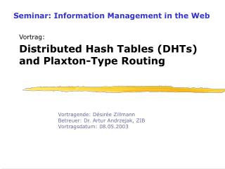 Seminar: Information Management in the Web
