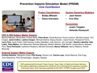 Prevention Impacts Simulation Model (PRISM) Core Contributors