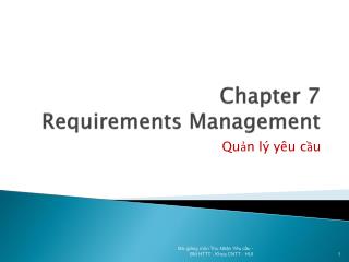 Chapter 7 Requirements Management